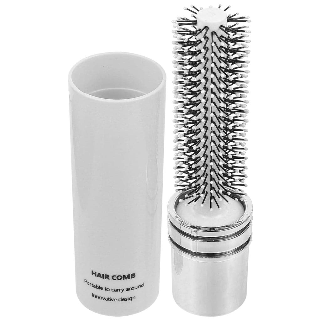 Escova de Cabelo Retrátil para Viagem: Pente Redondo para Cabelos Cacheados, para Estilizar, Enrolar e Alisar, Portátil