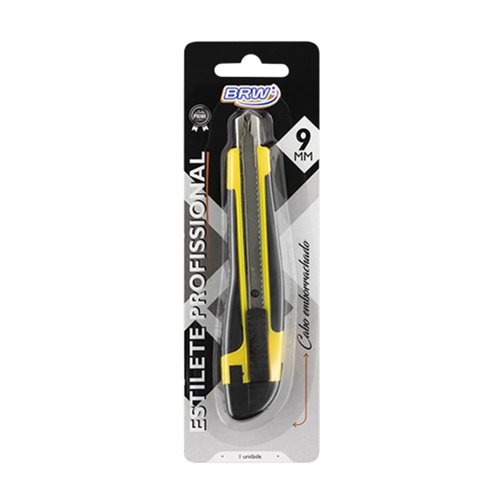 Estilete Profissional Emborrachado 9mm - BRW UNICA