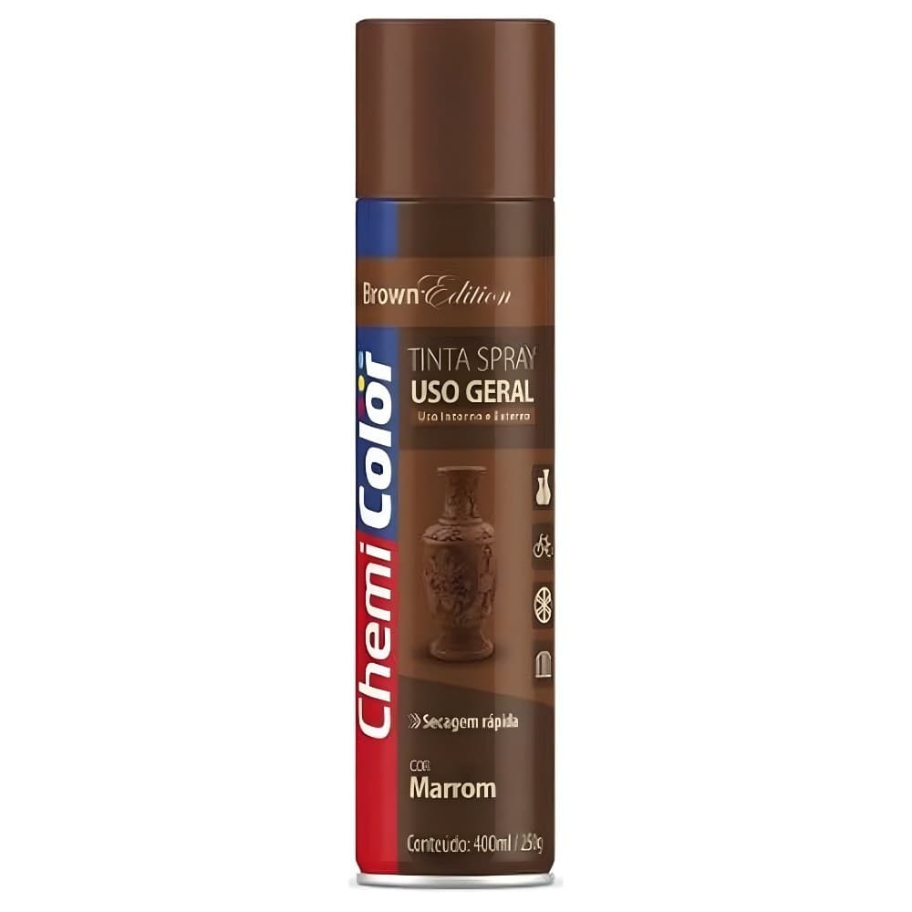 Tinta Spray Marrom 400ml Uso Geral Chemicolor wow ok