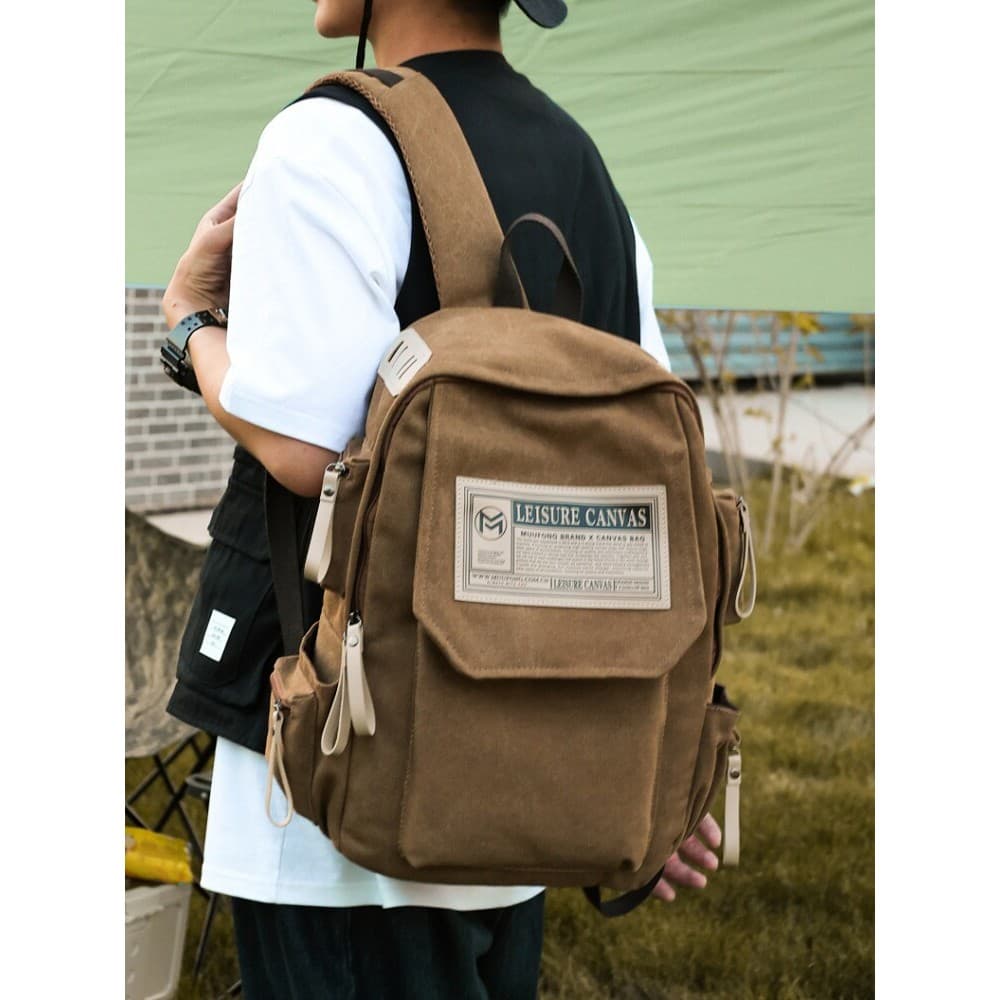 Retro saco de lona masculino Casual viagem mochila rua Wear estudantes universitários estudantes do ensino médio mochila