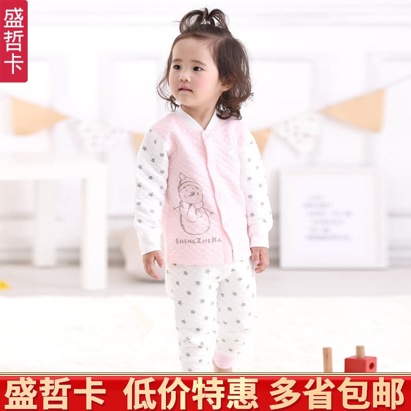Bebê quente terno outono inverno roupas roupa interior meninos meninas pijamas roupa interior do bebê terno algodão puro