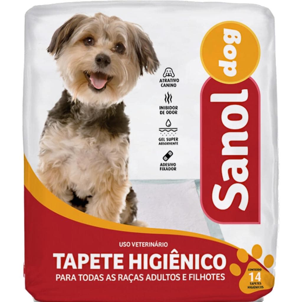 Tapete Higiênico  para cães Sanol Dog 60cm  X 57cm C/ 14 Un