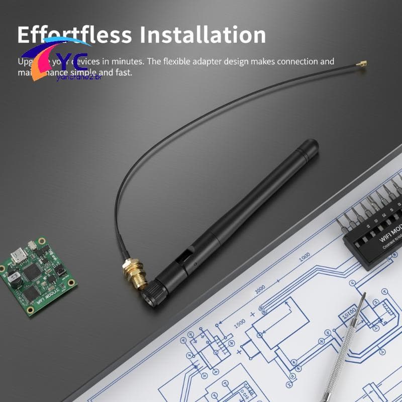 YCBR 2.4GHz 3dBi WiFi Antena RP SMA Conector Macho Com Fio Pigtail Para Roteador Repetidor Desktop Network Enhancement .