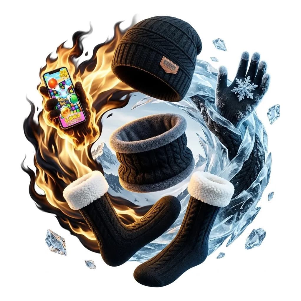 Kit Inverno Gorro Touca Cachecol Protetor  Luva E Meia Térmica Unissex