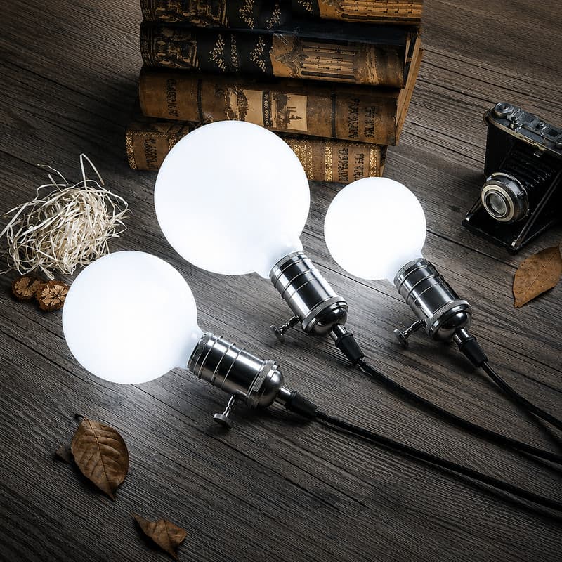 Kit 3  Lâmpadas LED Parte Filamento Leitosa G95 4W Branco Quente 3000k  E27 Bivolt