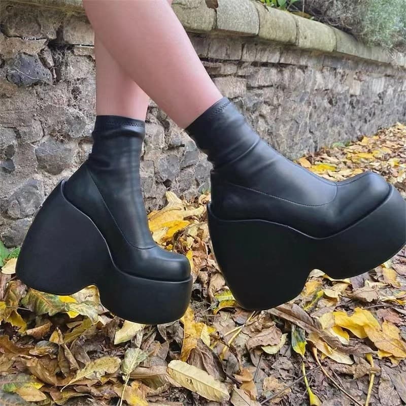 Botas Femininas De Salto Alto Escuro martin 43 Tamanho Grande