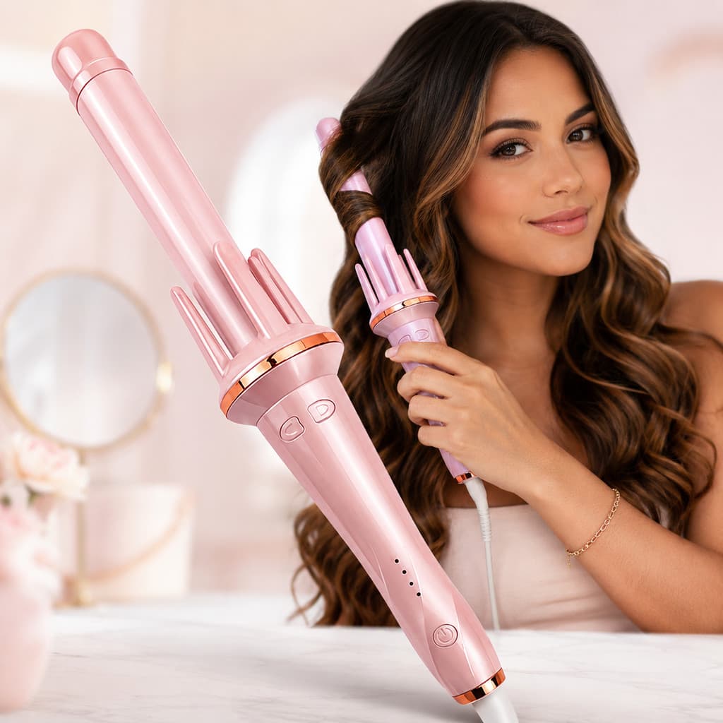 Automático Giratório Modelador De Cabelo Elétrico Cerâmica Ferro De Ondulação Bivolt