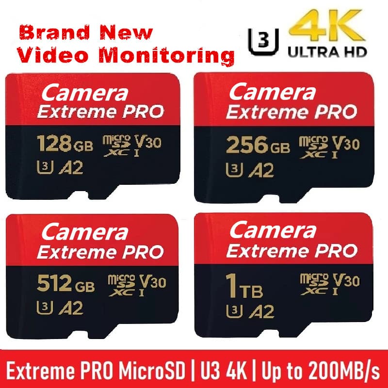 Atacado Super 128GB 256GB 512GB Vigilância Traço Cam Cartão micro SD Novo
