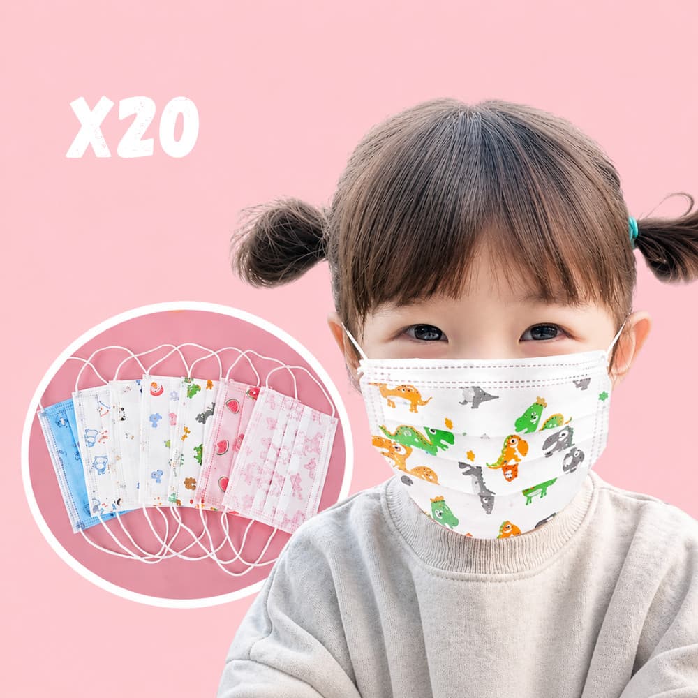 Máscara Descartável Infantil 20 unidades Unisex Linha Premium Mais Proteção e Saúde