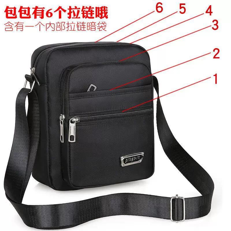 Versão coreana Casual de grande capacidade multicamadas à prova d'água bolsa Diagonal de um ombro masculina feminina col