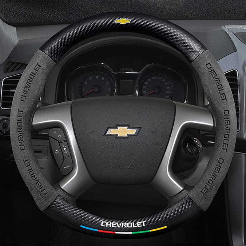 Para Chevrolet Capa De Volante Do Carro Fibra Carbono Couro Camurça Caber Cruze Captiva Lacetti Aveo Niva Faísca Sonic T