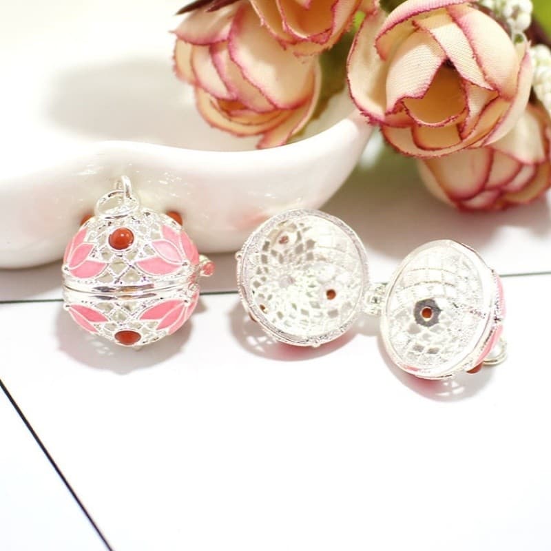Colar flor bola fragrância fria Haoshi camisola corrente colorida pode segurar Gawu caixa pingente antigo incenso pulsei