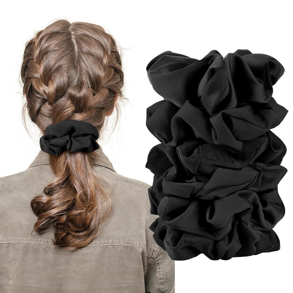 6 Peças de Scrunchies para Mulheres, Scrunchies de Cetim Premium para Dormir, Scrunchies para Todos os Tipos e Texturas