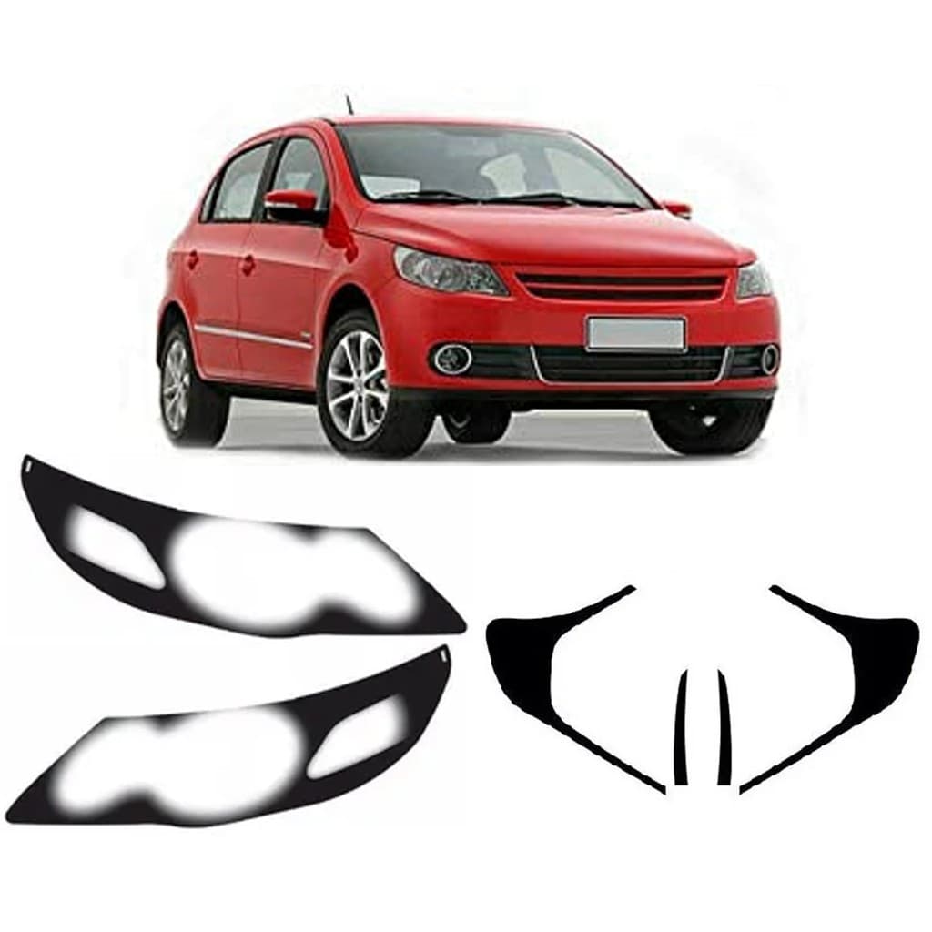 Kit Adesivo LANTERNA e FAROL Mascara Negra Para Vw Gol G5