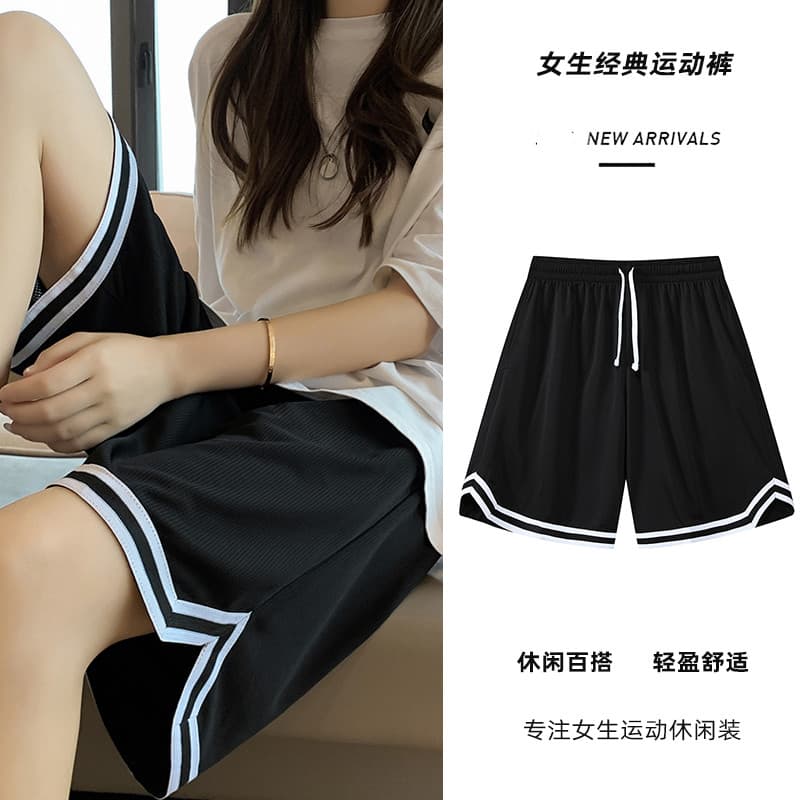 Estilo Hong Kong Shorts feminino esportes correndo de secagem rápida na moda Casual cinco pontos feminino verão treiname