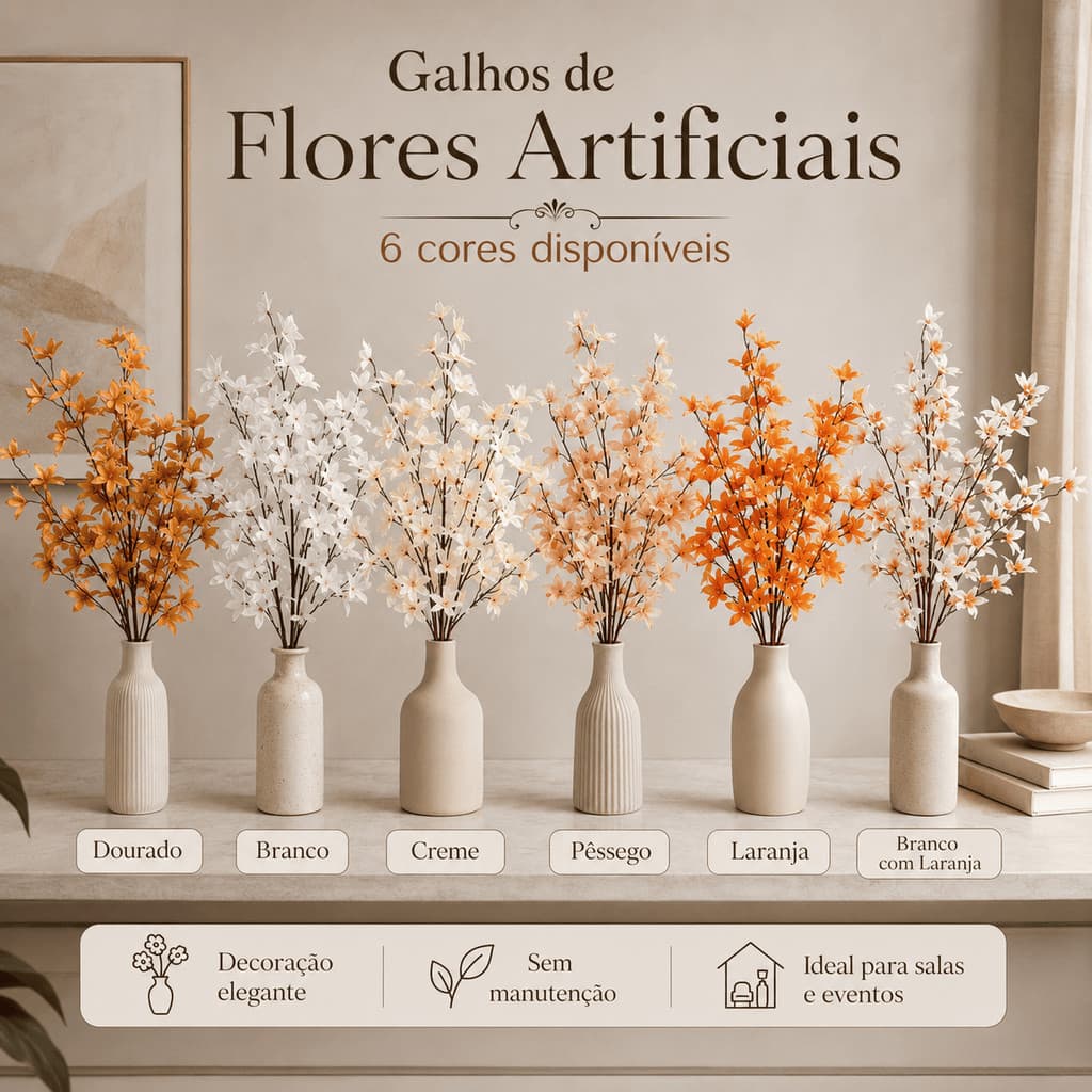 Galho Artificial de Magnólia Selvagem 110cm/H0001