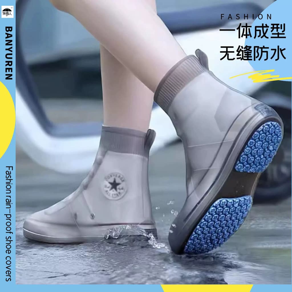 Botas de chuva masculinas e femininas estilo capas para sapatos uso externo à prova d'água antiderrapante capas para sap