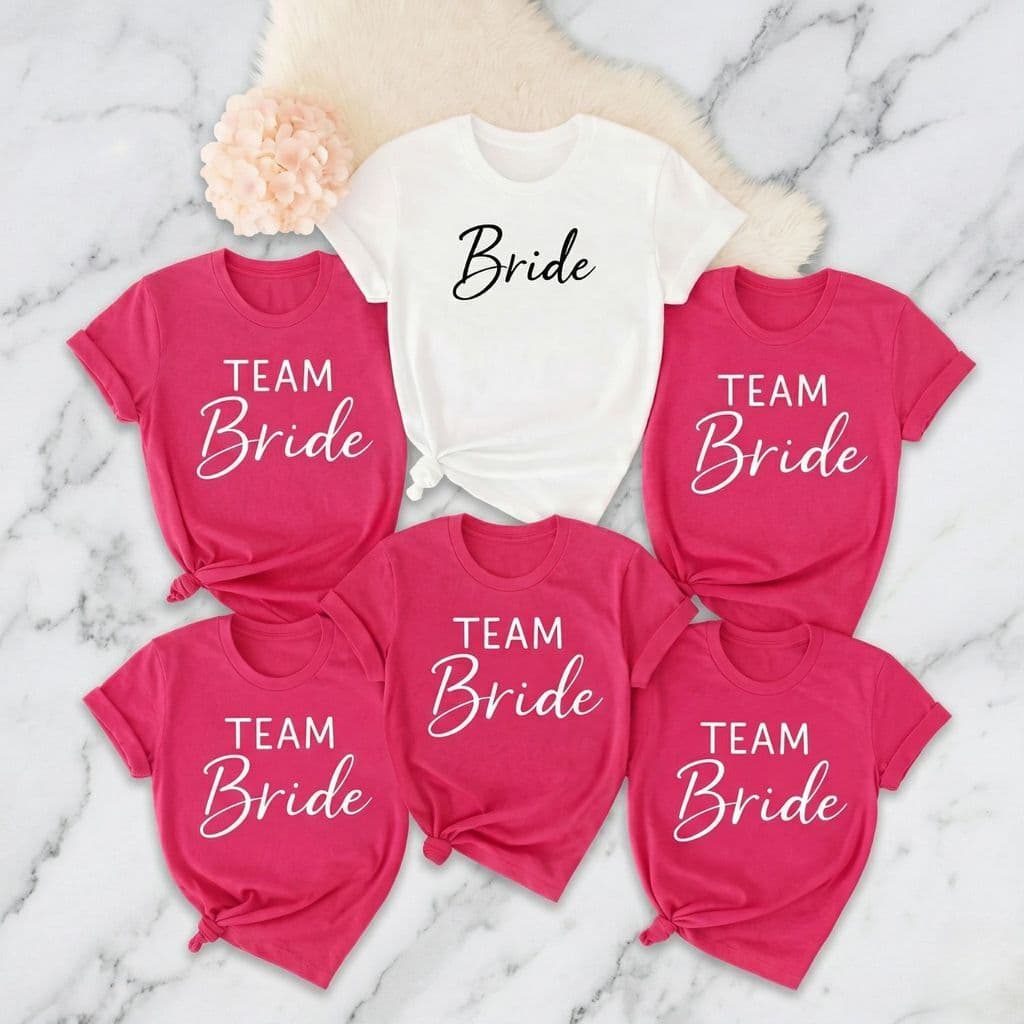 Camiseta feminina despedida de solteira " team bride e bride" noiva madrinha blusa camisa casamento