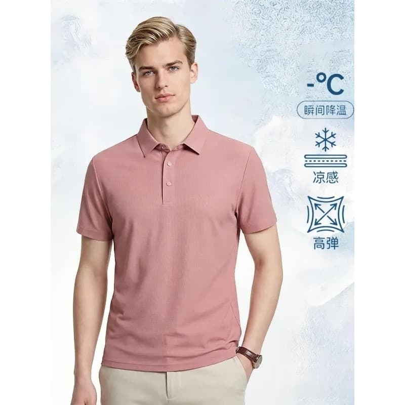 [10A Antibacteriano + Protetor Solar Sensação Fresca] 2026 Verão Camisa POLO de Manga Curta Verão Novo Estilo Ice Silk P