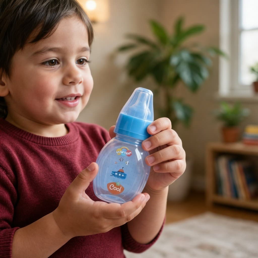 Mamadeira Infantil New Baby Bico Silicone Azul 60ml