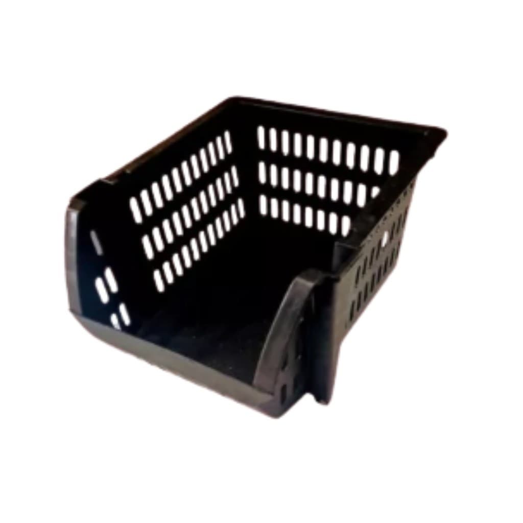3/5/8/10 Cesto Caixa Bin Empilhavel Preto Expositor Organizador Estoque Loja Plastico Preto 13x25cm
