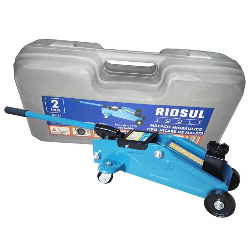 Macaco Hidráulico Tipo Jacaré 2T com Maleta Riosul Tools