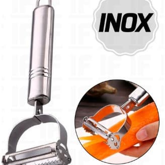 Fatiador E Descascador INOX 2 Em 1 [ Para Frutas, Legumes E Verduras ]