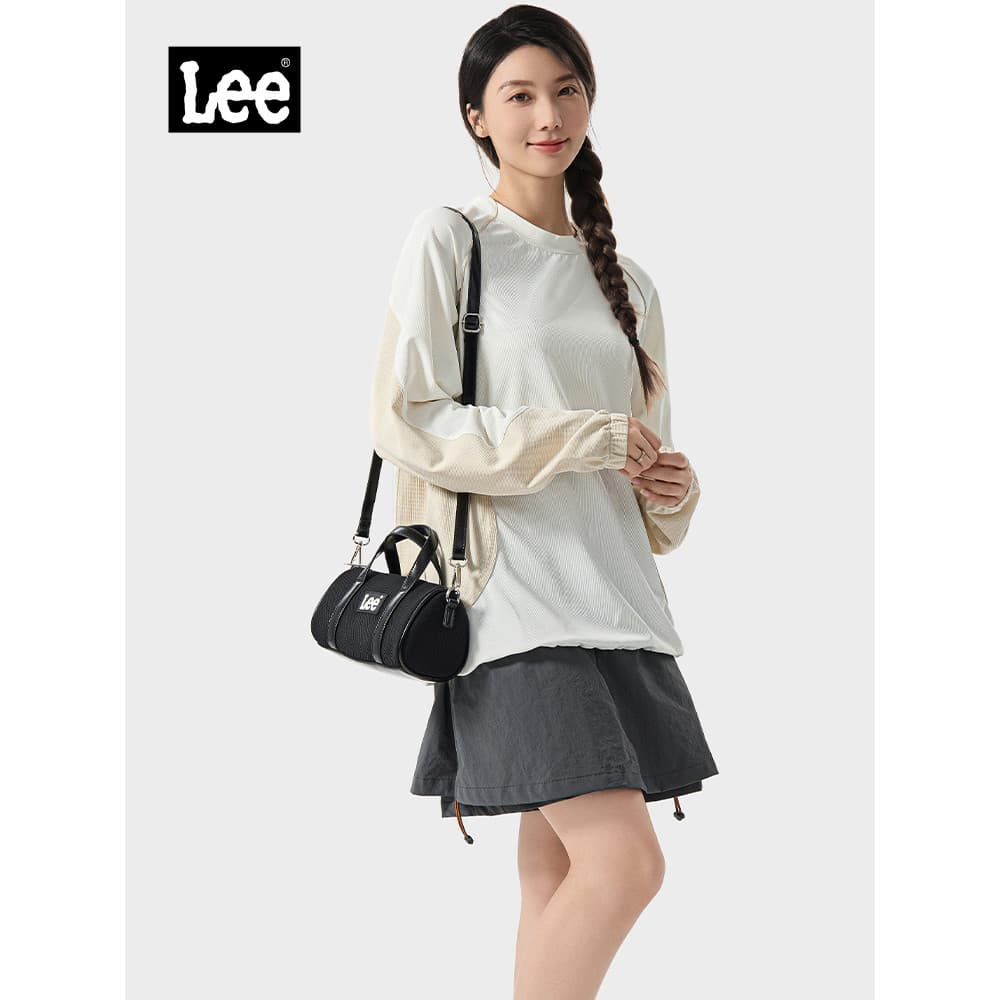 Lee oficial novo estilo bolsa mensageiro menina bolsa de ombro Mini moda bolsa de mão preto Commuter tamanho pequeno bol