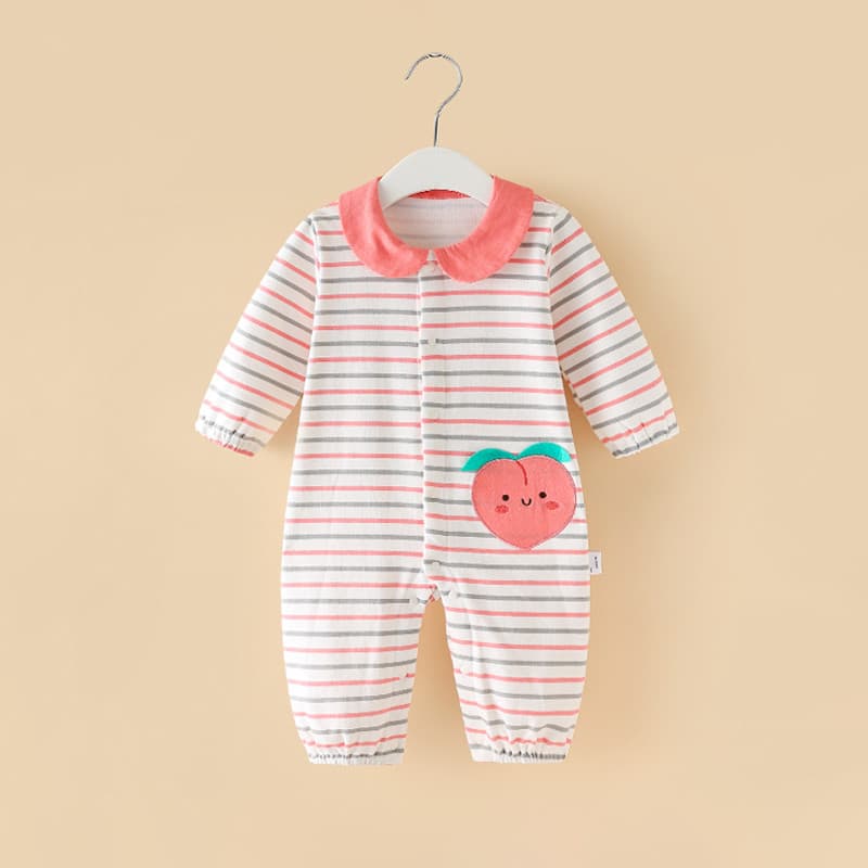 Macacão de algodão puro para meninas de 0 a 2 anos, dois meses, roupas de bebê, outono, dormir, manga comprida, início d