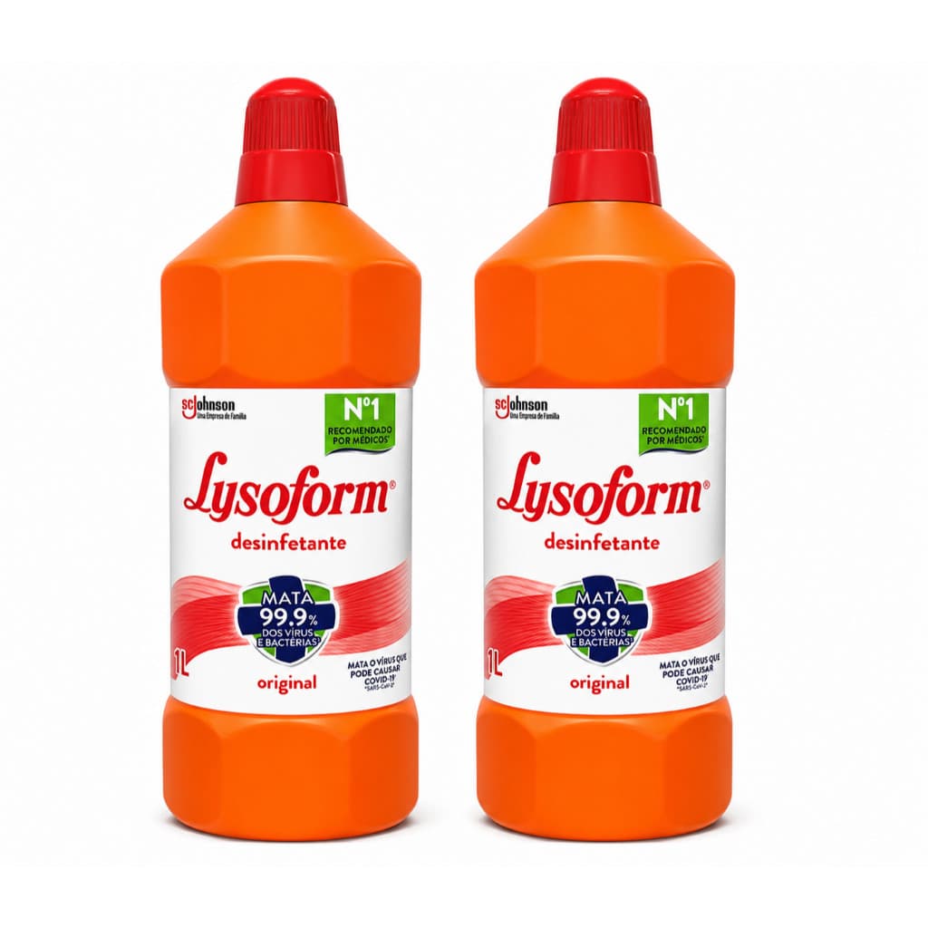 Kit 2 Lysoform Desinfetante Líquido Original 2L – Proteção Total e Economia
