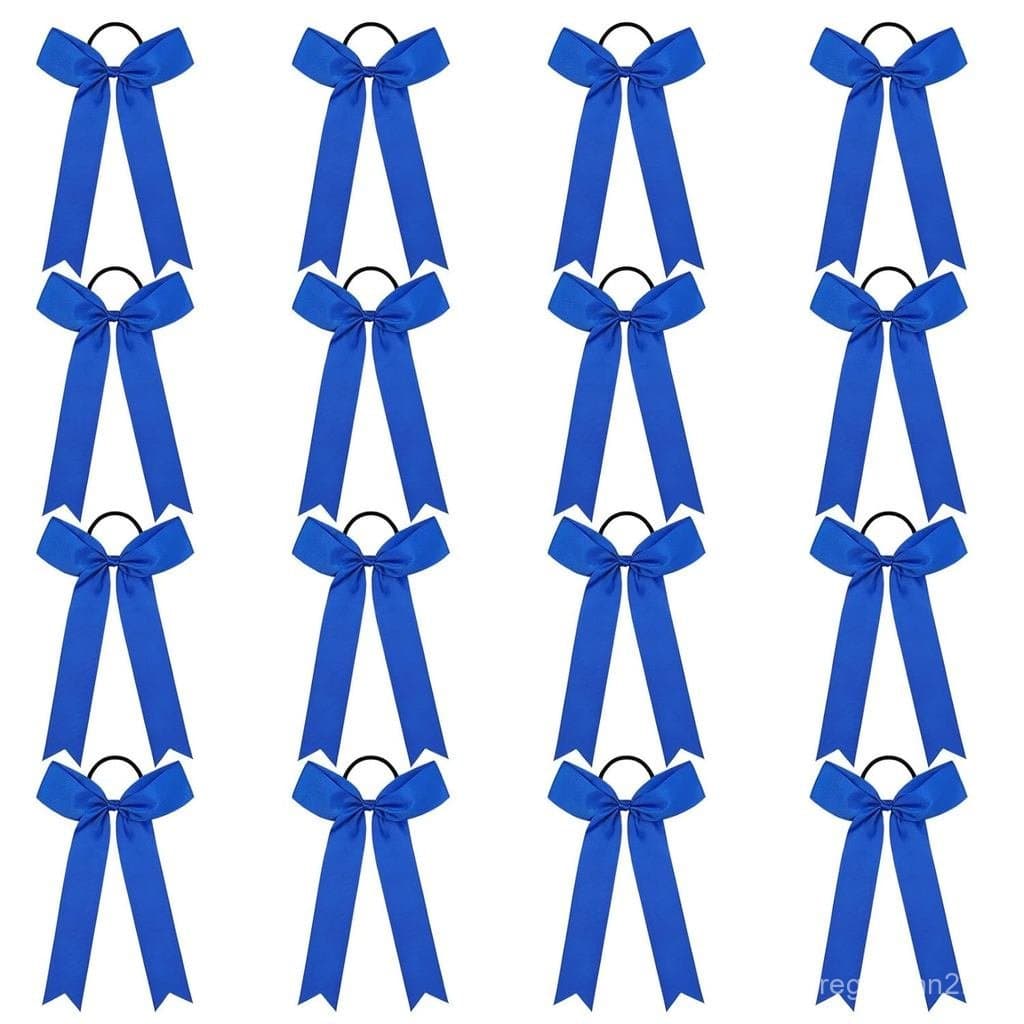 Laços de Torcida DEEKA Azul Royal, 16 Peças, Estilo Universitário - Laços Feitos à Mão para Meninas, Adolescentes, Espor