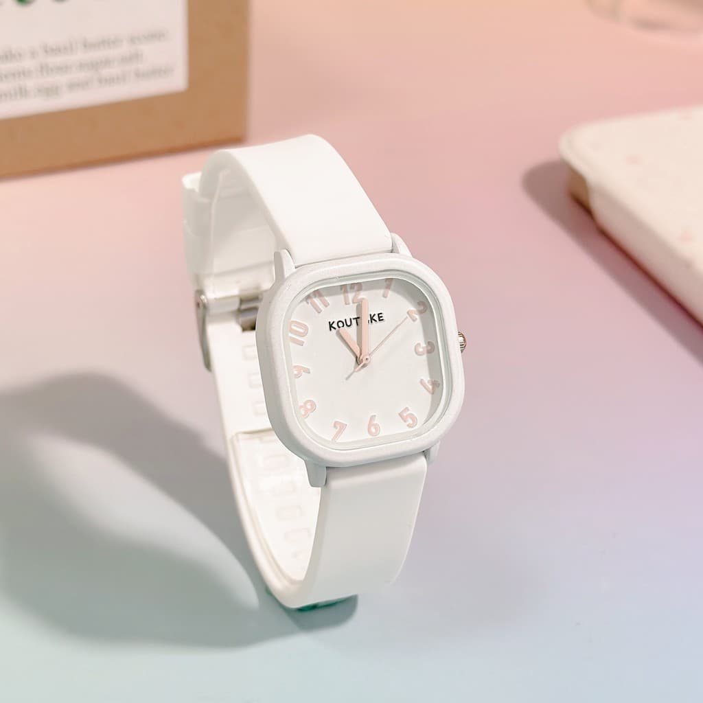Moda relógio quadrado feminino estudante geléia simples de alto valor estilo Mori elegante All-match Silicone generoso t