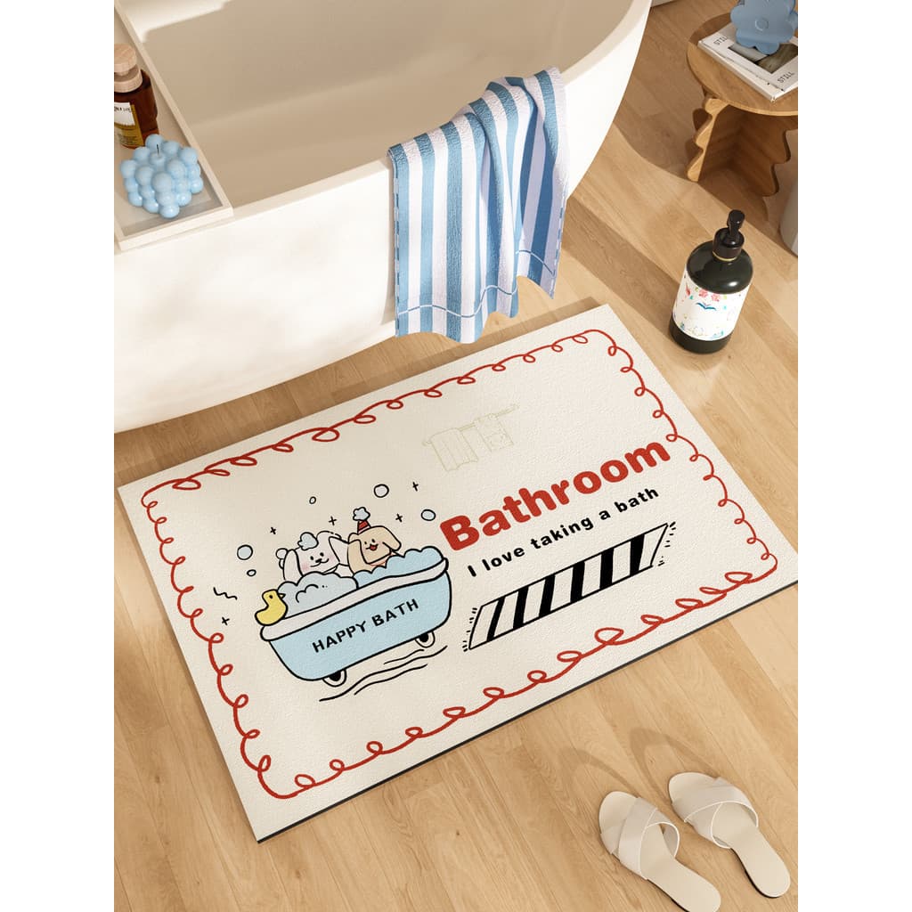 Bonito filhote de cachorro banheiro absorvente tapete Diatom lama antiderrapante pé esteira 2026 novo estilo toalete por