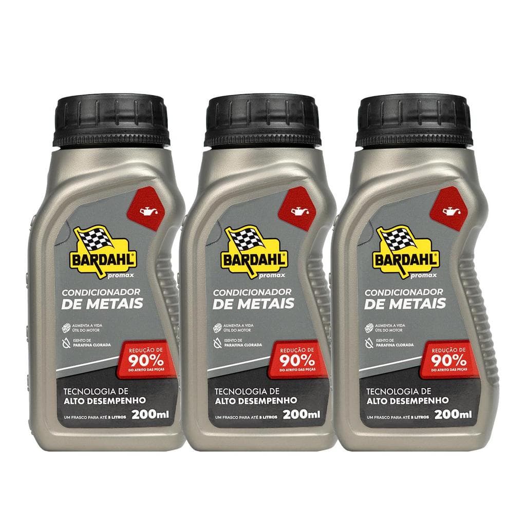 Aditivo Motor Bardahl Condicionador Metais 200ml Kit 3 Un.