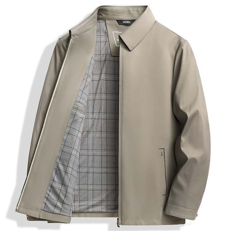 Romon/Romon Dad Wear Primavera Outono Masculino de Meia-idade Idosos Casual Administrativo Jaqueta Lapela Desgaste Mascu