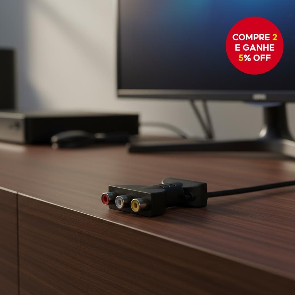 Adaptador HDMI para 3 RCA AV para DVD, Projetor e Conversão de Áudio e Vídeo