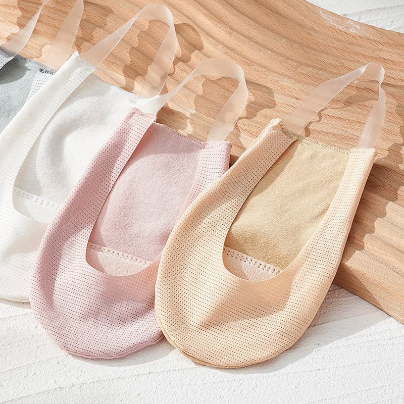 Meias invisíveis femininas, com silicone antiderrapante e tiras finas respiráveis, adequadas para uso como meias de barc