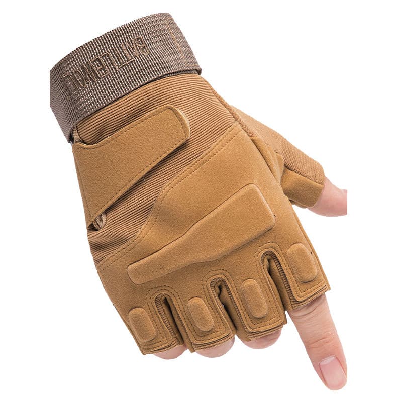Mecânico luvas táticas homens meio dedo preto falcão montanhismo esportes proteção de Fitness ventilador militar ao ar l