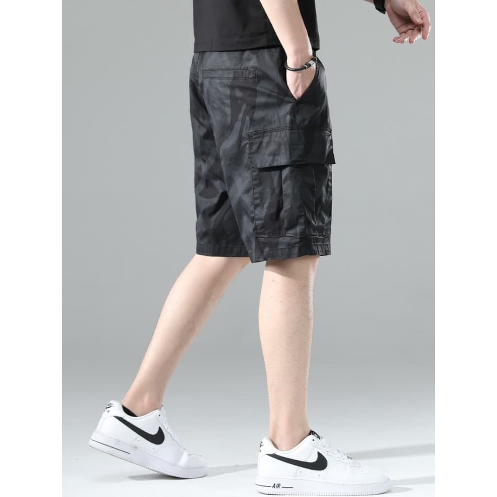 Street Wear camuflagem macacão Shorts masculino verão fino solto tamanho grande Multi-bolso Casual All-match calças de c