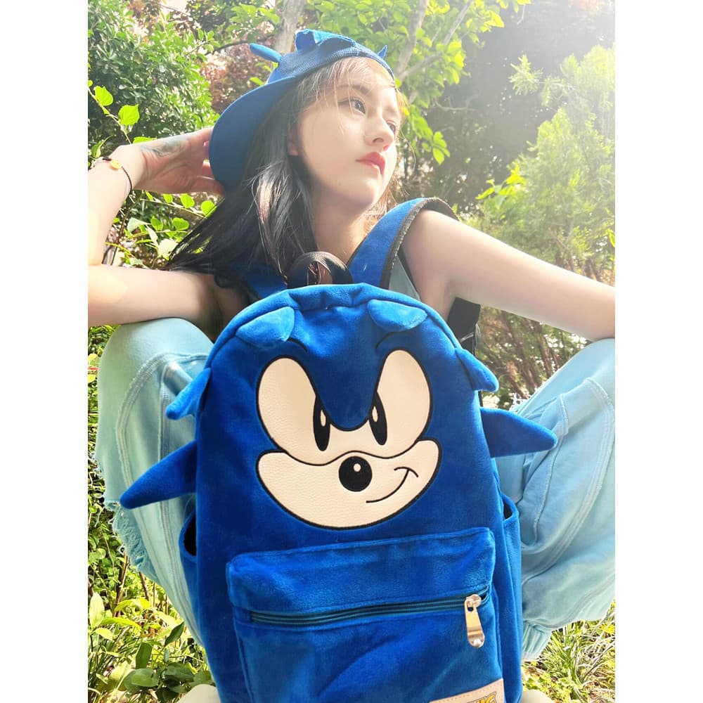 Grande capacidade sonic criança mochila casal dos desenhos animados saco de escola feminino estudante classe mochila de