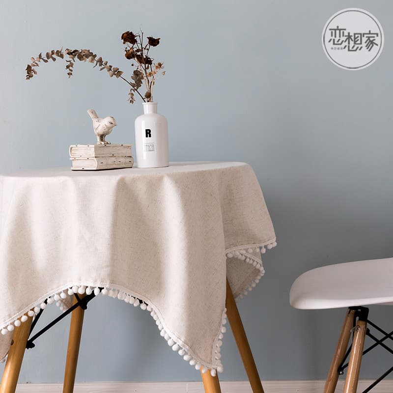Toalha de mesa de linho de algodão japonês linho nórdico cor sólida tecido decoração mesa de café moderno simples corred