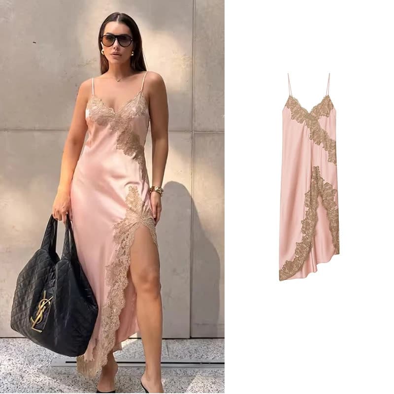 Vestidos Femininos de Verão 2026, Nova Moda, Renda Elegante, Vestido Longo Slim Feminino, Chique, Jovem, Único, para Fes