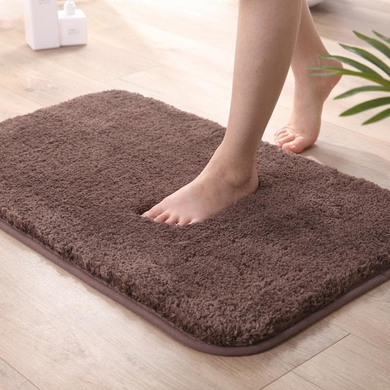 Absorvente do banheiro engrossado com ventosa tapete de pelúcia porta do banheiro Anti-deslizamento tapete do pé do toal