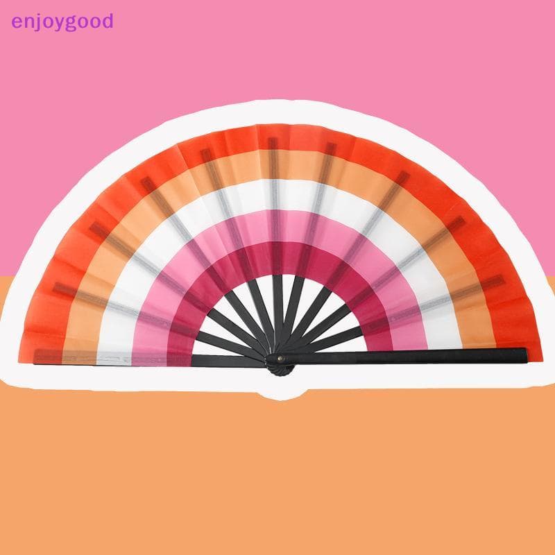Leques Dobráveis Arco-Íris , Decorativos Para Lésbicas Gays , Grande Ventilador Portátil De Bambu Homens/Mulheres , Casa