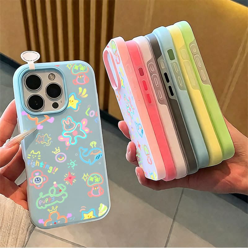 Capa De Gelatina Dopamina Fluorescente Graffiti Para Samsung S25 ULTRA S24 Plus S23 S22 A17 A16 A15 A14 A13 A52
