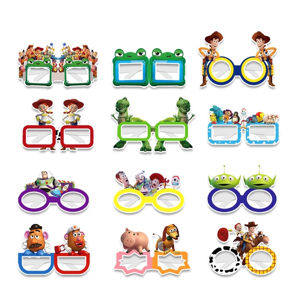 12 Unidades/Pacote Toy Story 5 Máscaras De Olho De Papel Para Crianças Óculos Presentes De Festa
