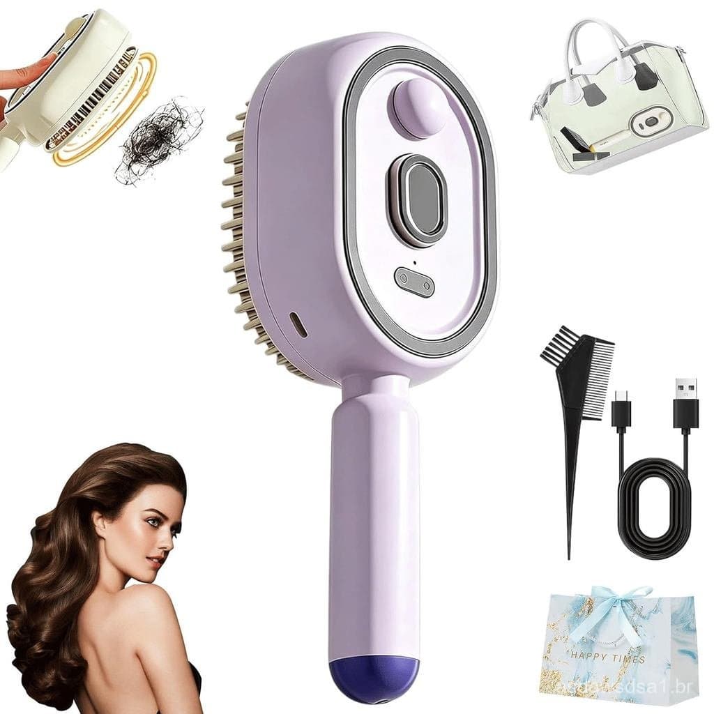 Escova de Massagem com Almofada de Ar e Spray Elétrico Atualizada 2026, Escova de Massagem Elétrica com Spray Recarregáv
