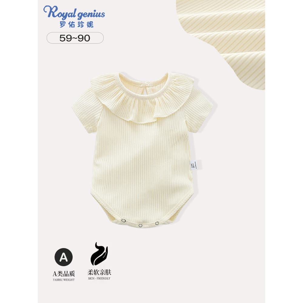 Verão bebê menina macacão de manga curta roupas de verão do bebê mês cheio peido roupas macacão roupas de fundo puro alg