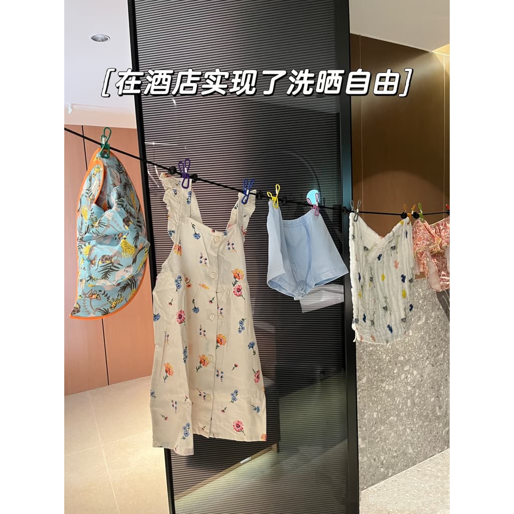 Cabide de roupas dobrável para viagem, varal interno e externo sem perfuração, varal fresco, antiderrapante, à prova de