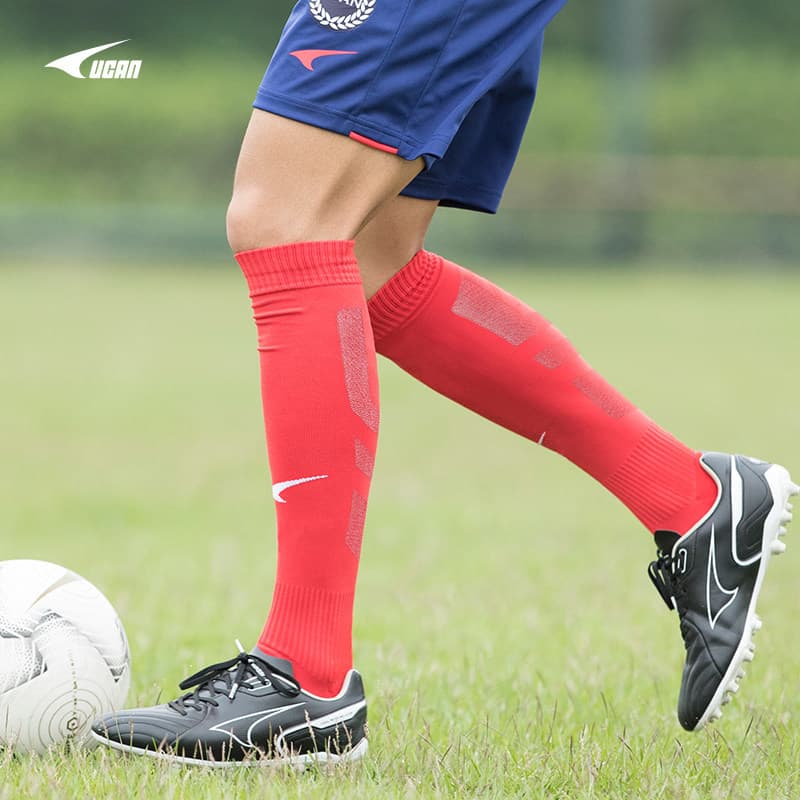 Ucan ucan novo estilo meias de futebol antiderrapante engrossado amortecimento toalha inferior competição meias esportiv